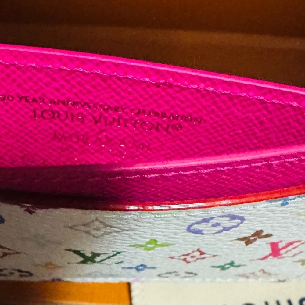 Louis Vuitton Murakami multicolor White and Pink Card Holder New in box